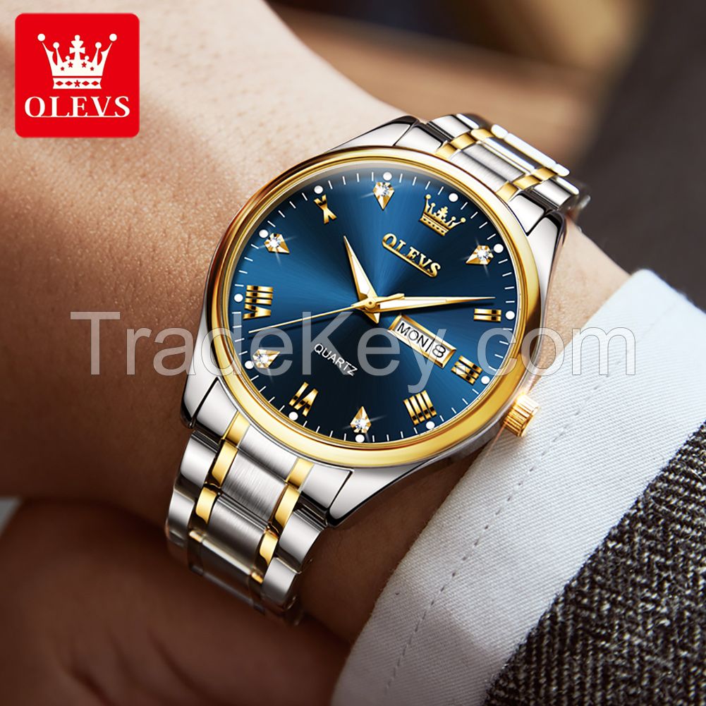 OLEVS 5563 Factory Hot Sale OEM Private Label  high quality Fashion  popular  luxury calendar waterproof men quartz watches