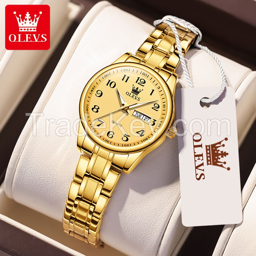 Olevs 5567 Women's Watch Luxury Brand Quartz Watch Couple Oem Logo Low Price Clock Stainless Steel Digital Date Clock