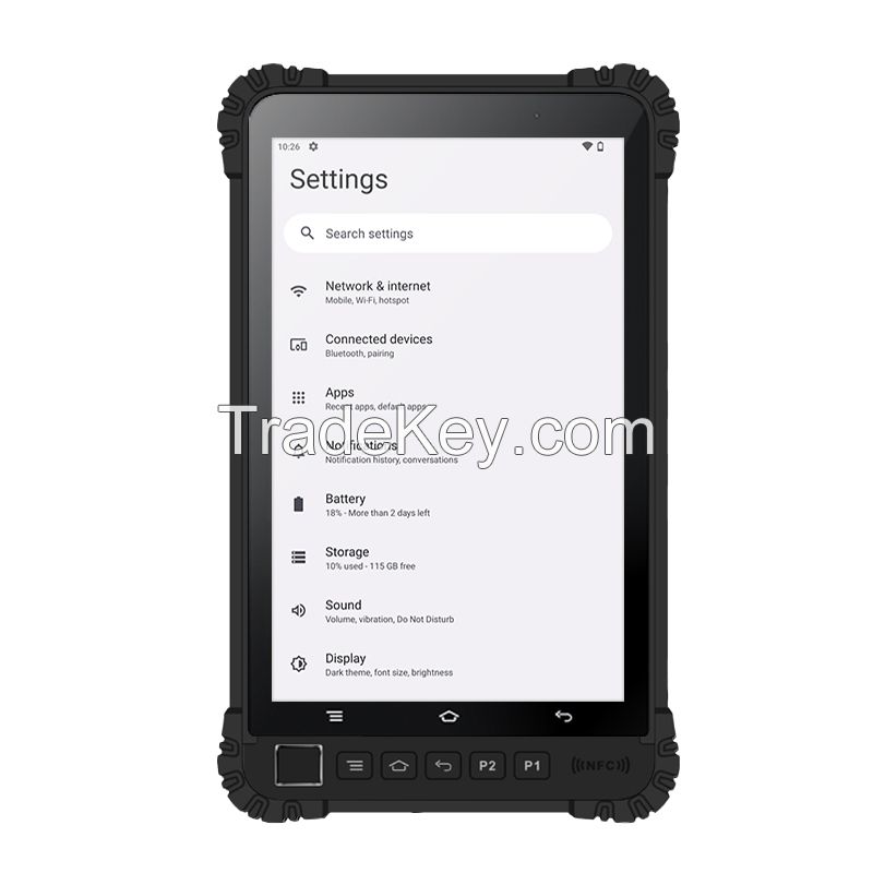 8inch Android 12 rugged tablet PC with GPS and fingerprint support GMS and code scanning