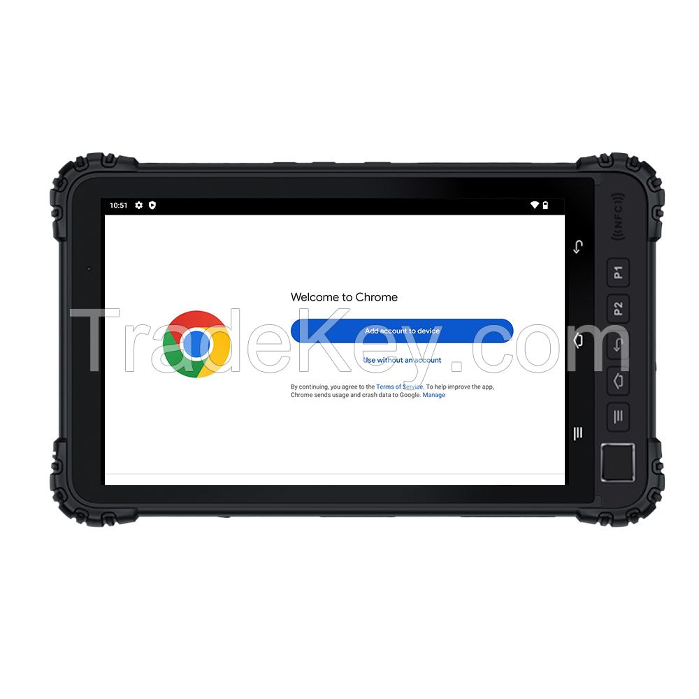 8inch Android 12 rugged tablet PC with GPS and fingerprint support GMS and code scanning