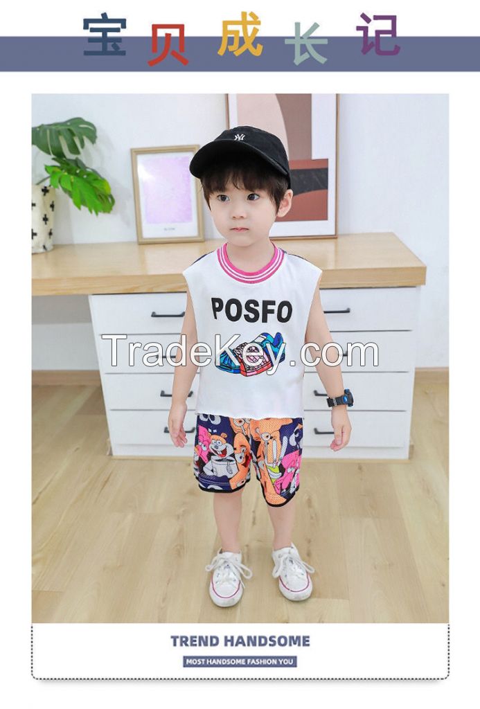 Men's baby vest set 2023 thin style quick dry clothes summer children's clothes tide