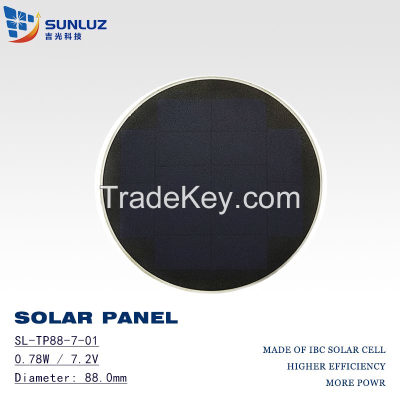 Circular solar panel  Round solar panel, 0.78W 7.0V