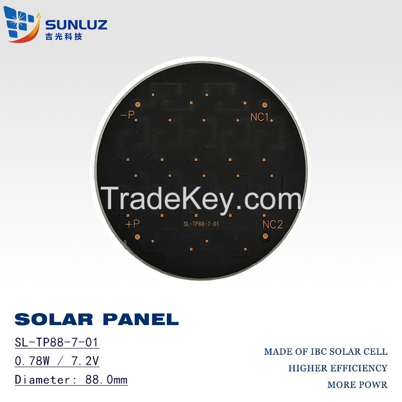 Circular solar panel  Round solar panel, 0.78W 7.0V