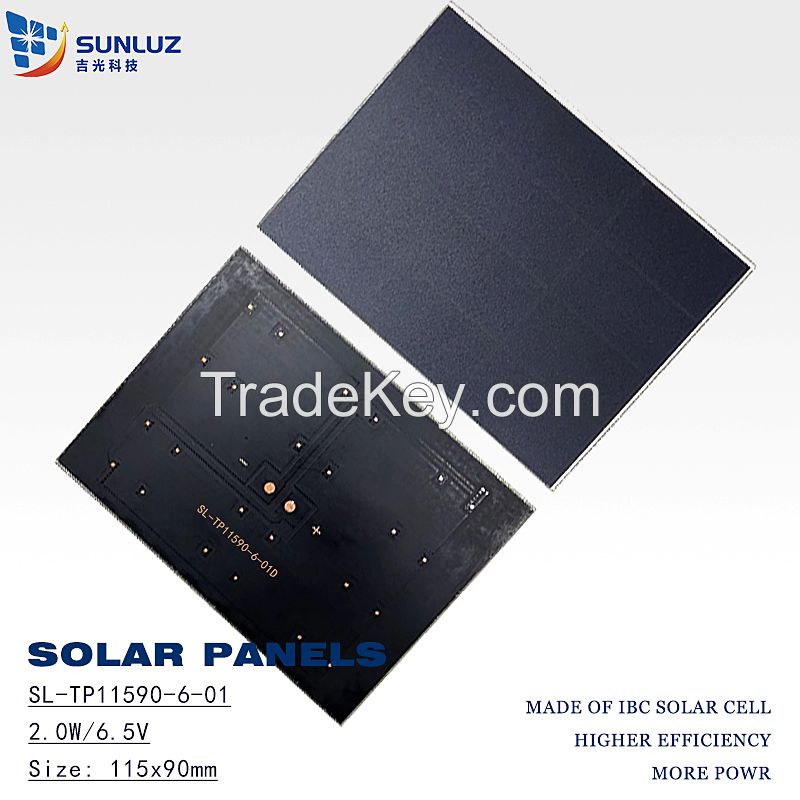 Solar Module 6.6V 2.0W, 115X90mm, black small photovoltaic module