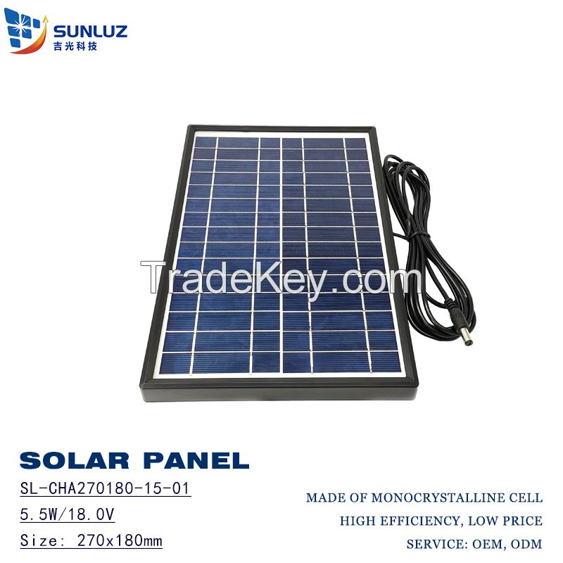 Poly solar panel, 5.5W 18.0V  Polycrystalline cell at low price