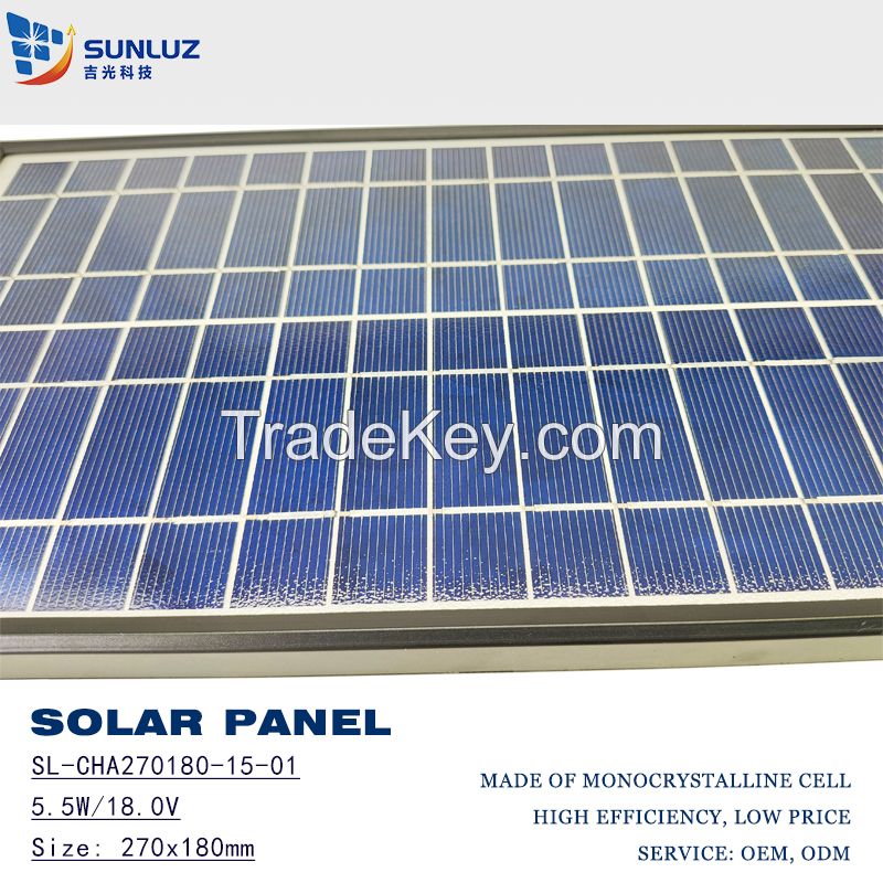 Poly solar panel, 5.5W 18.0Vï¼Polycrystalline cell at low price
