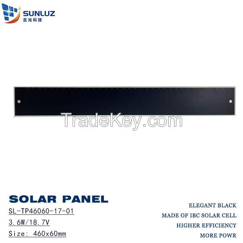 IBC solar panel 460x60mm, 18.7V 3.6W, Sunpower solar cell