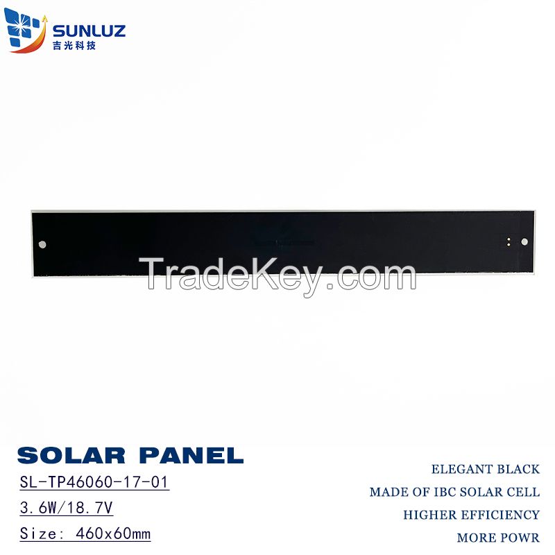 IBC solar panel 460x60mm, 18.7V 3.6W, Sunpower solar cell