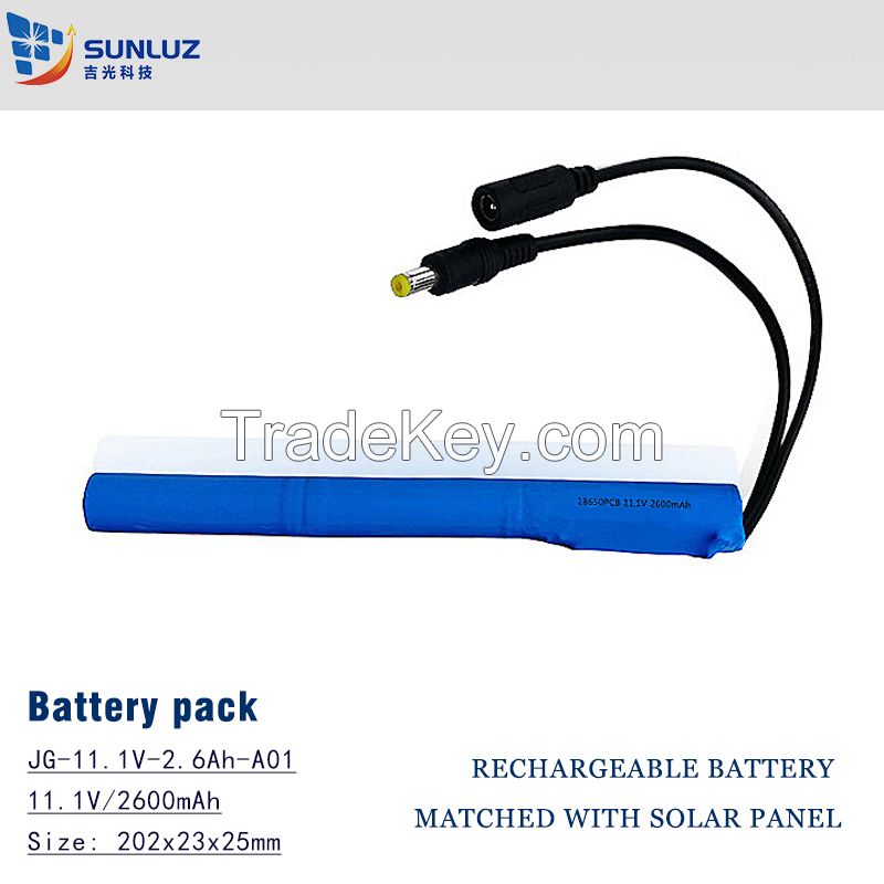 Battery pack 11.1V 2600mAh for solar energy system