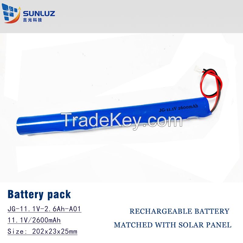 Battery pack 11.1V 2600mAh for solar energy system