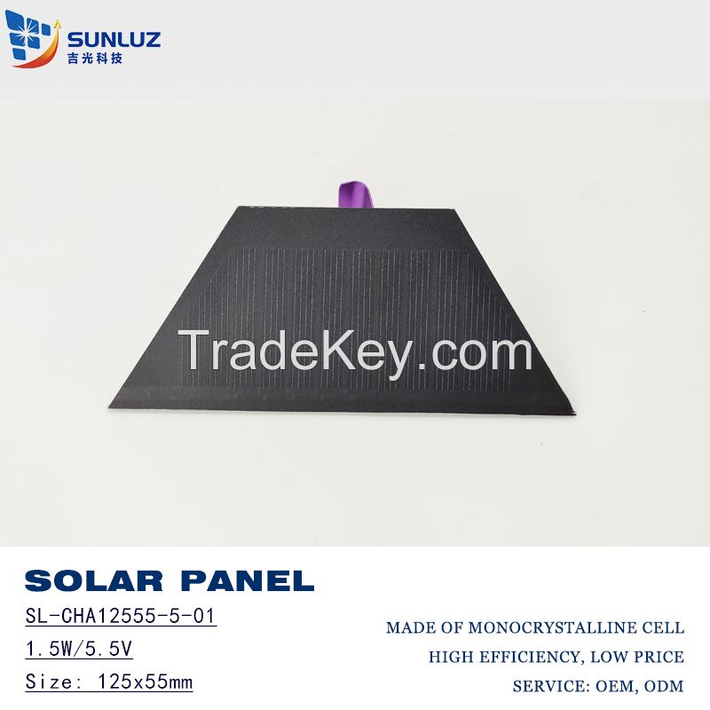 Special-shaped MONO solar panel, 125X55mm, 5.5V 1.5W