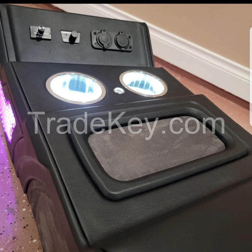 Chevy Silverado custom door panels and console with speakers 
