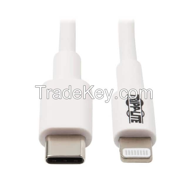 USB C Male Plug to i5 Lightning Connector White Round Unshielded