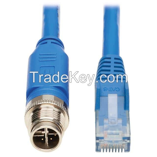 Circular 08 pos Male to RJ45, 8p8c Blue Round Unshielded