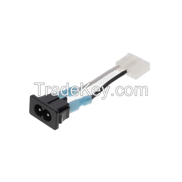 Rectangular 05 pos Socket to IEC 320-C8 Black, White Individual Unshielded