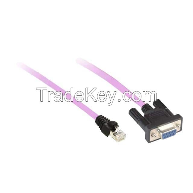 D-Sub 09 pos Female to RJ45, 8p8c Violet Round Unshielded