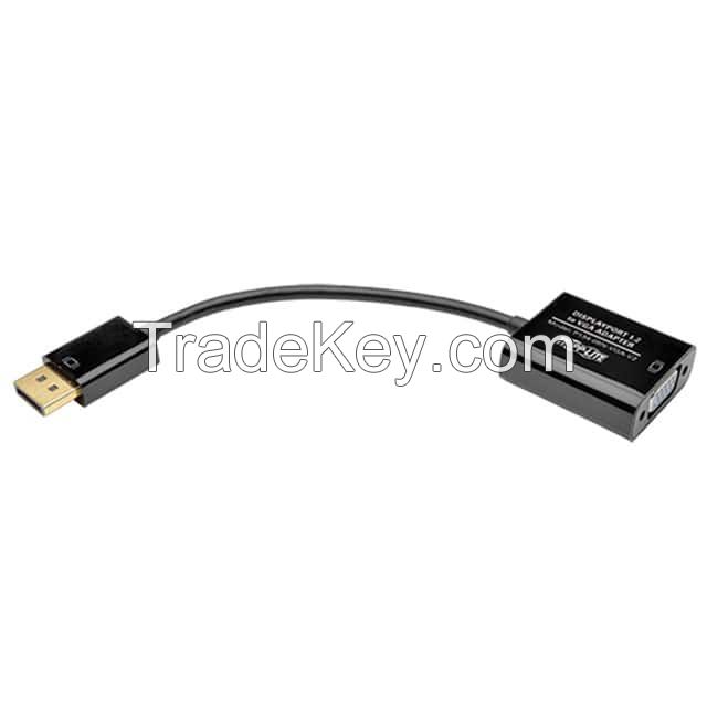 D-Sub 15 pos Female, High Density (HD) to DisplayPort, Male Black Round Unshielded