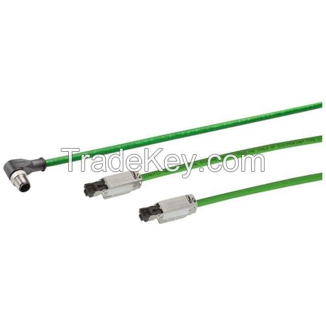 Circular 04 pos Male to RJ45, 8p4c (2) Green Round Shielded