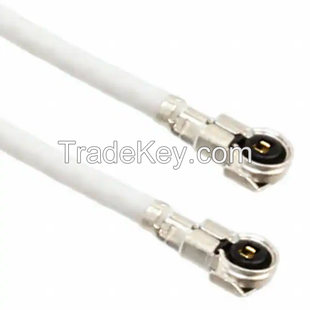 W.FL2 Plug, Right Angle Female to W.FL2 Plug, Right Angle 0.81mm OD Coaxial Cable