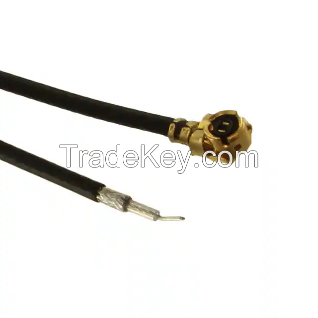 U.FL (UMCC), IPEX MHF1 Plug, Right Angle Female to Cable (Round) 1.13mm OD Coaxial Cable