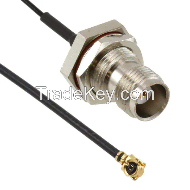 U.FL (UMCC), AMC Plug, Right Angle Female to TNC Jack 1.32mm OD Coaxial Cable