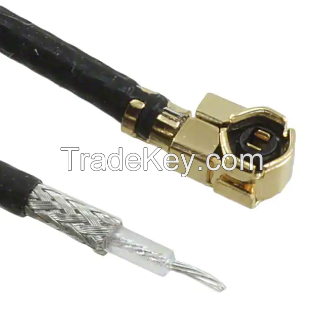U.FL (UMCC) Plug, Right Angle Female to Cable (Round) 1.37mm OD Coaxial Cable