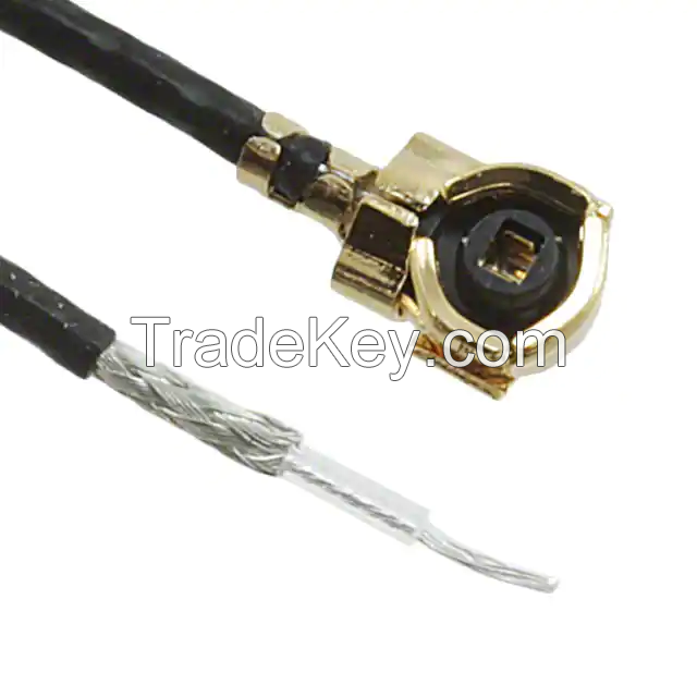 U.FL (UMCC) Plug, Right Angle Female to Cable (Round) 0.81mm OD Coaxial Cable