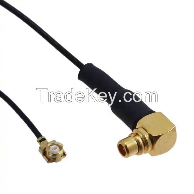 U.FL (UMCC) Plug, Right Angle Female to MMCX Plug, Right Angle 0.81mm OD Coaxial Cable