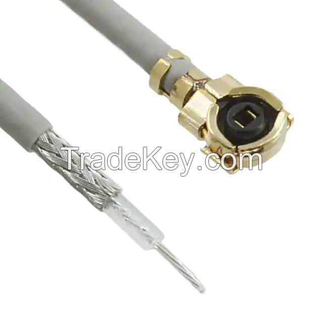 U.FL (UMCC) Plug, Right Angle Female to Cable (Round) 1.13mm OD Coaxial Cable