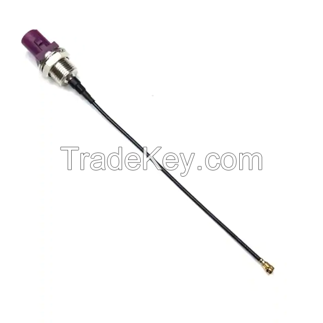 U.FL (UMCC) Plug, Right Angle Female to Fakra SMB Plug 1.37mm OD Coaxial Cable