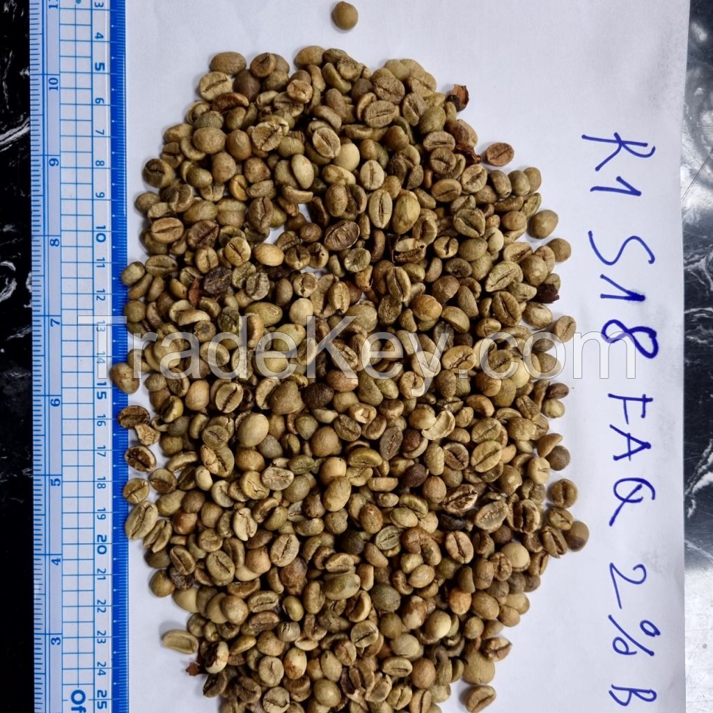 ROBUSTA COFFEE BEANS UNWASHED S18/S16 FAQ Vietnam Origin