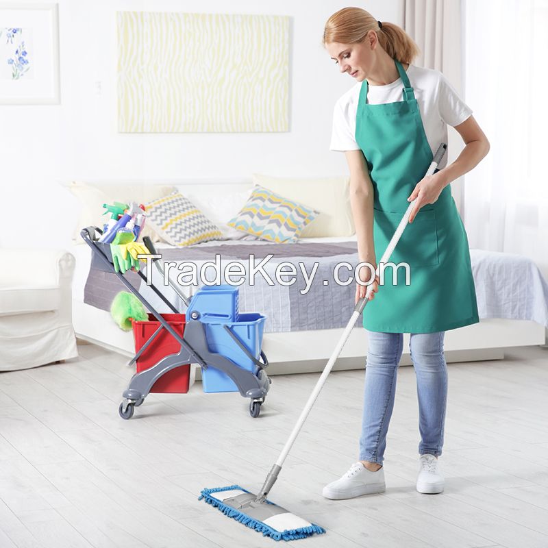 Jesun Chenille Microfiber Flat Dust Trapeadore Floor Mop with Extendable Handle