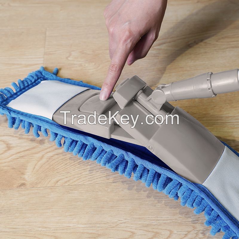 Jesun Chenille Microfiber Flat Dust Trapeadore Floor Mop with Extendable Handle