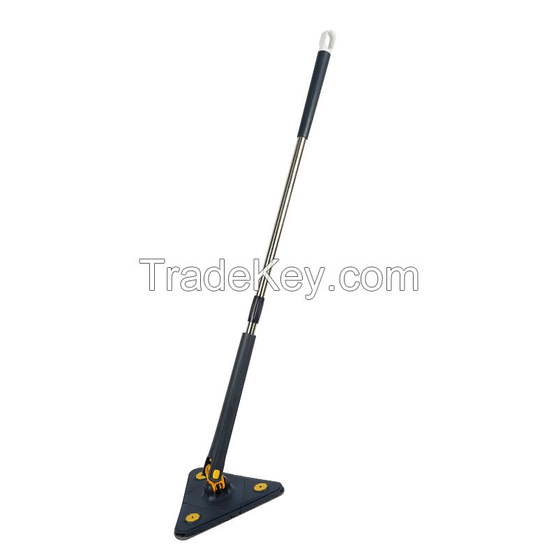 New 360 degree rotating triangle rotary lazy mop automatic water wringing hands free dry and wet mop multi-purpose cleaning mop