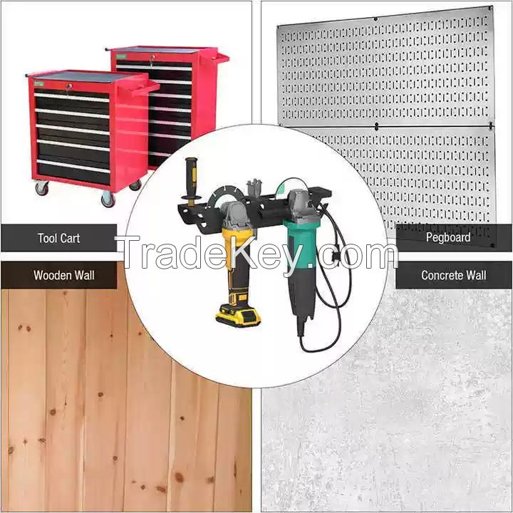 Heavy-Duty Angle Grinder Wall Mount Holder - Secure Storage for Grinders, Tools, and Accessories