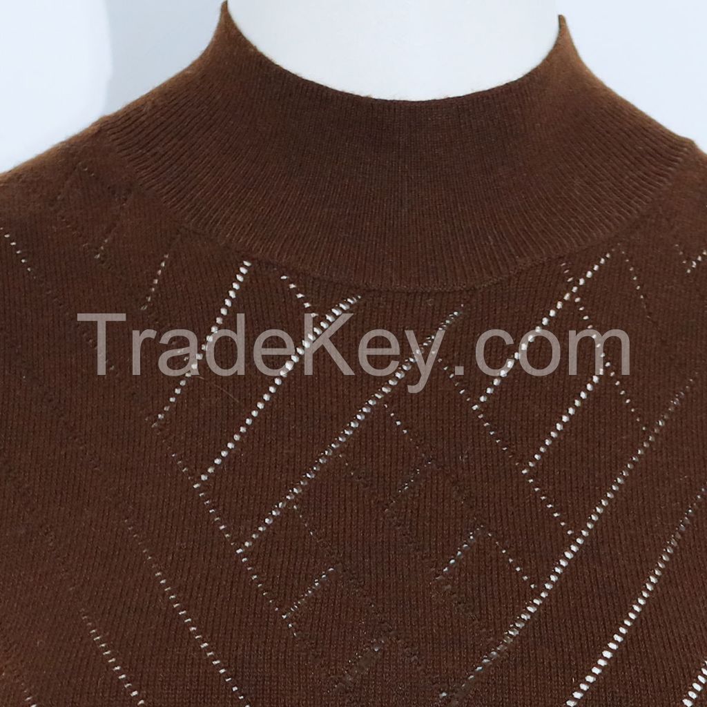 Elegant Chic Rib Striped Merinowool Knit Top Short Sleeve Basic Sweater Pullover