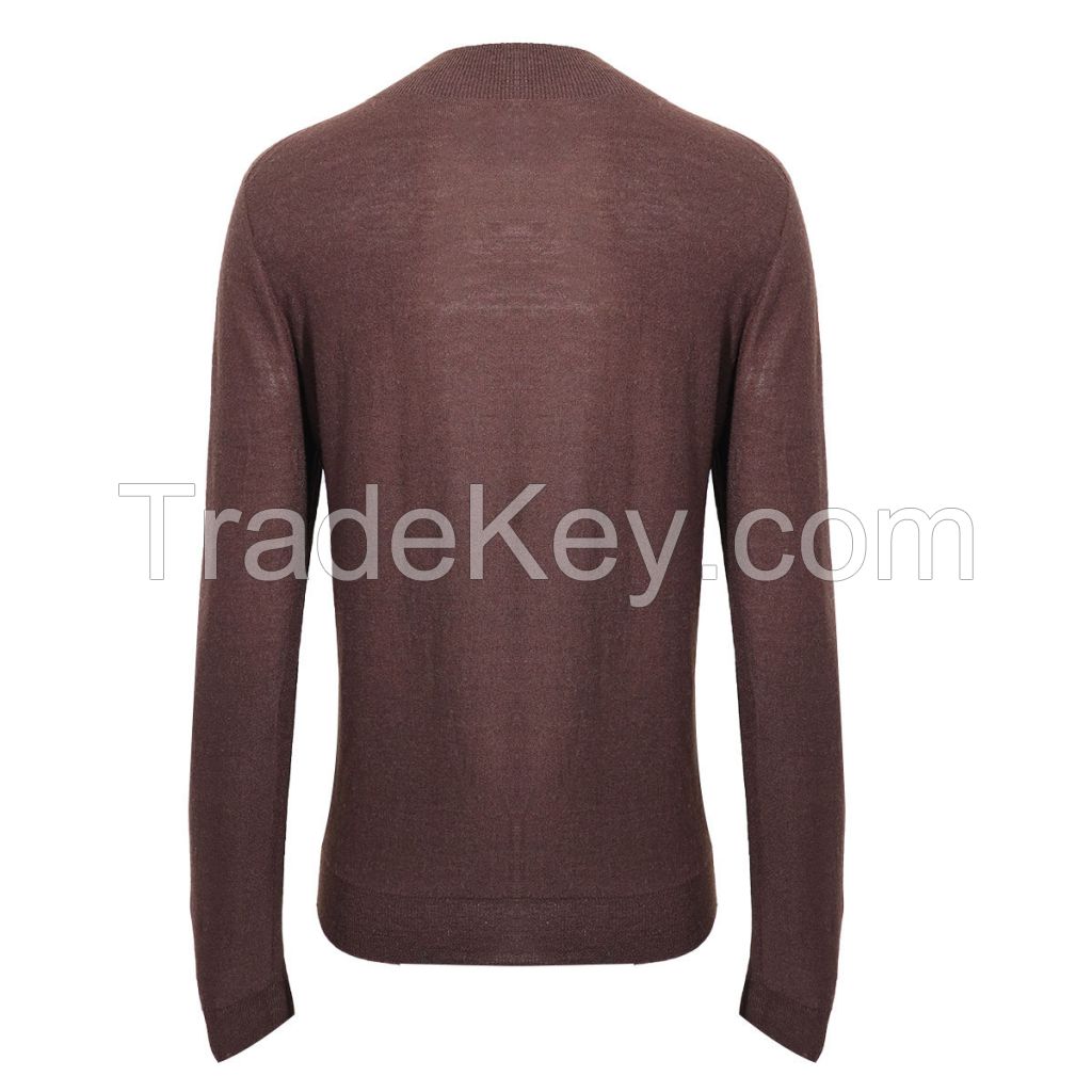 OEM wool sweater Inner Wear Fine Knit 16G Plain Slim Fit 100% Wool Basic Sweater Knitted Top