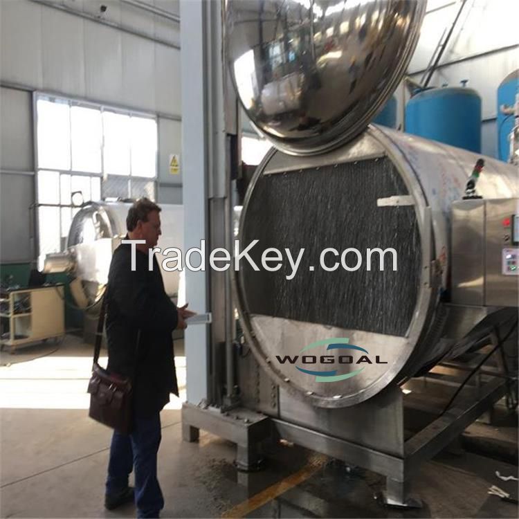 Stainless steel high temperature sterilizing machine corn beef sterilized steam water spray retort