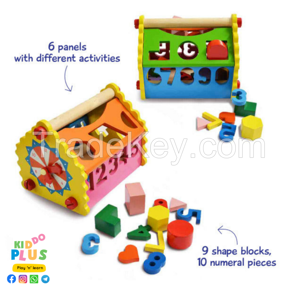 MONTESSORI WOODEN SHAPE AND NUMBER HOUSE