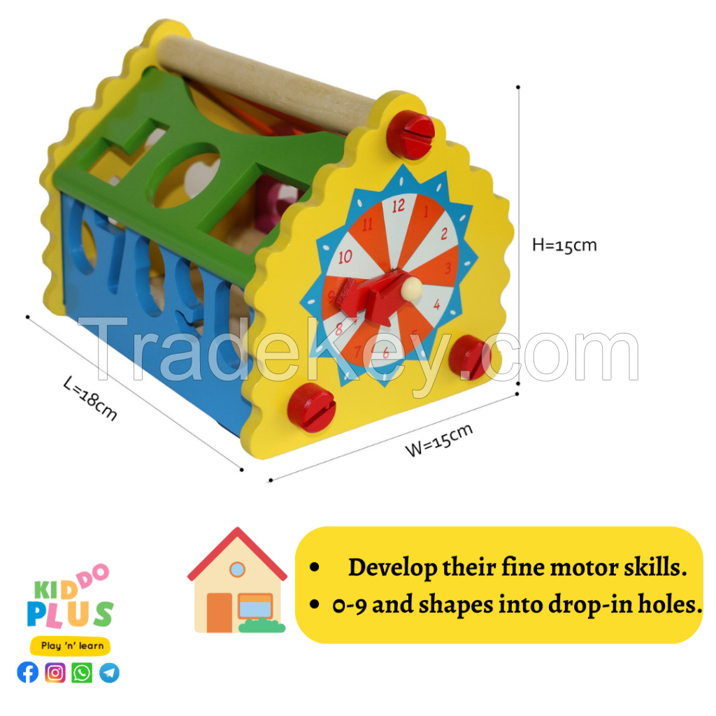MONTESSORI WOODEN SHAPE AND NUMBER HOUSE