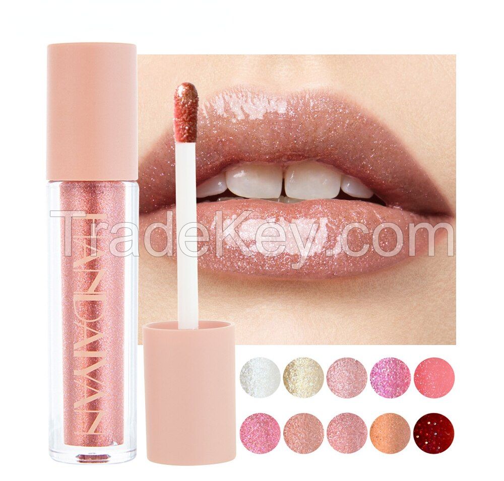 Glossy Liquid Lipstick Set Kits for Women,Super Lustrous Moisturizing High Shine Lip Gloss with Diamond Pearl Shimmer