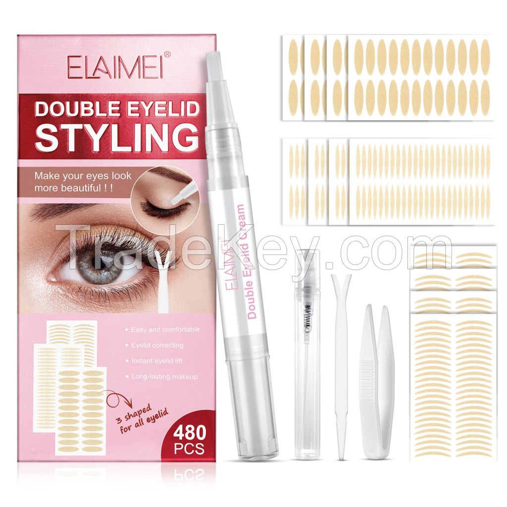 Glue-Free Invisible Double Eyelid Sticker 480 Count Eyelid Lifter Strips Double Eyelid Styling Tape for Hooded Eyes Droopy Lids