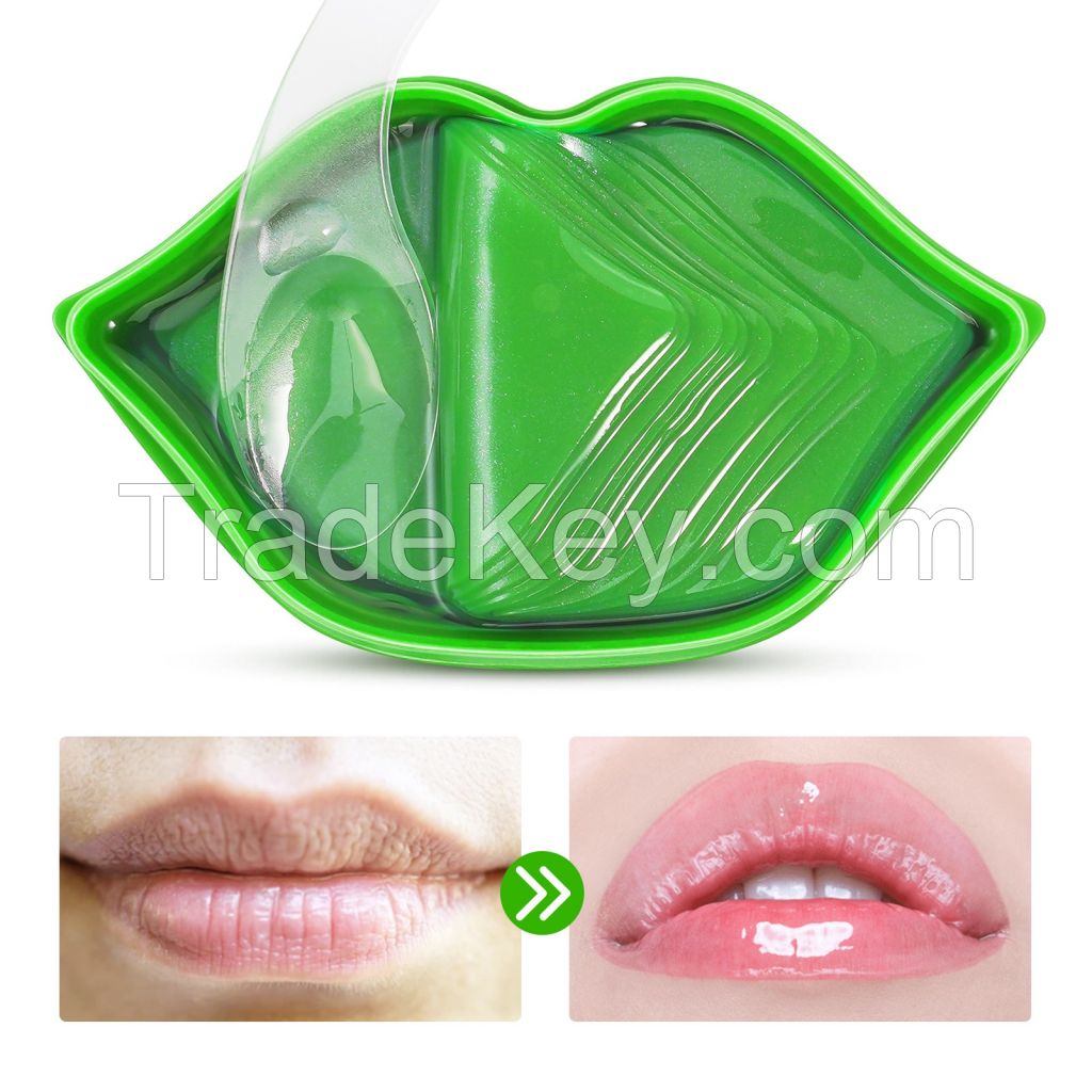 20 PCS Cherry Orange Aloe Collagen Crystal Moisturizing Lip Mask for Dry Lips, Fine Line Reduction,Hydrating
