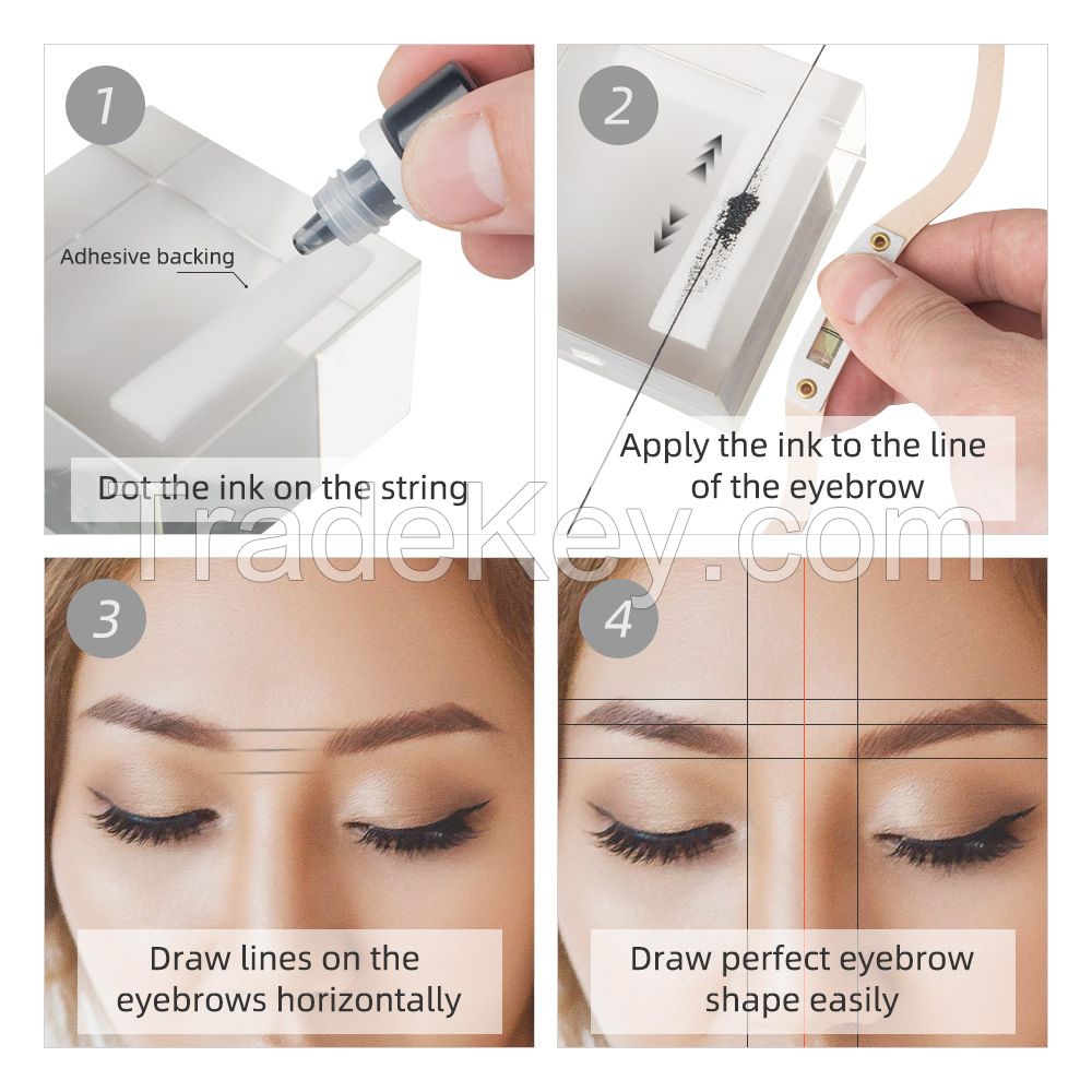 Reusable Eyebrow Positioning Tool,Eyebrow Tatoo Ruler Bow Horizontal Bead Mapping Ruler