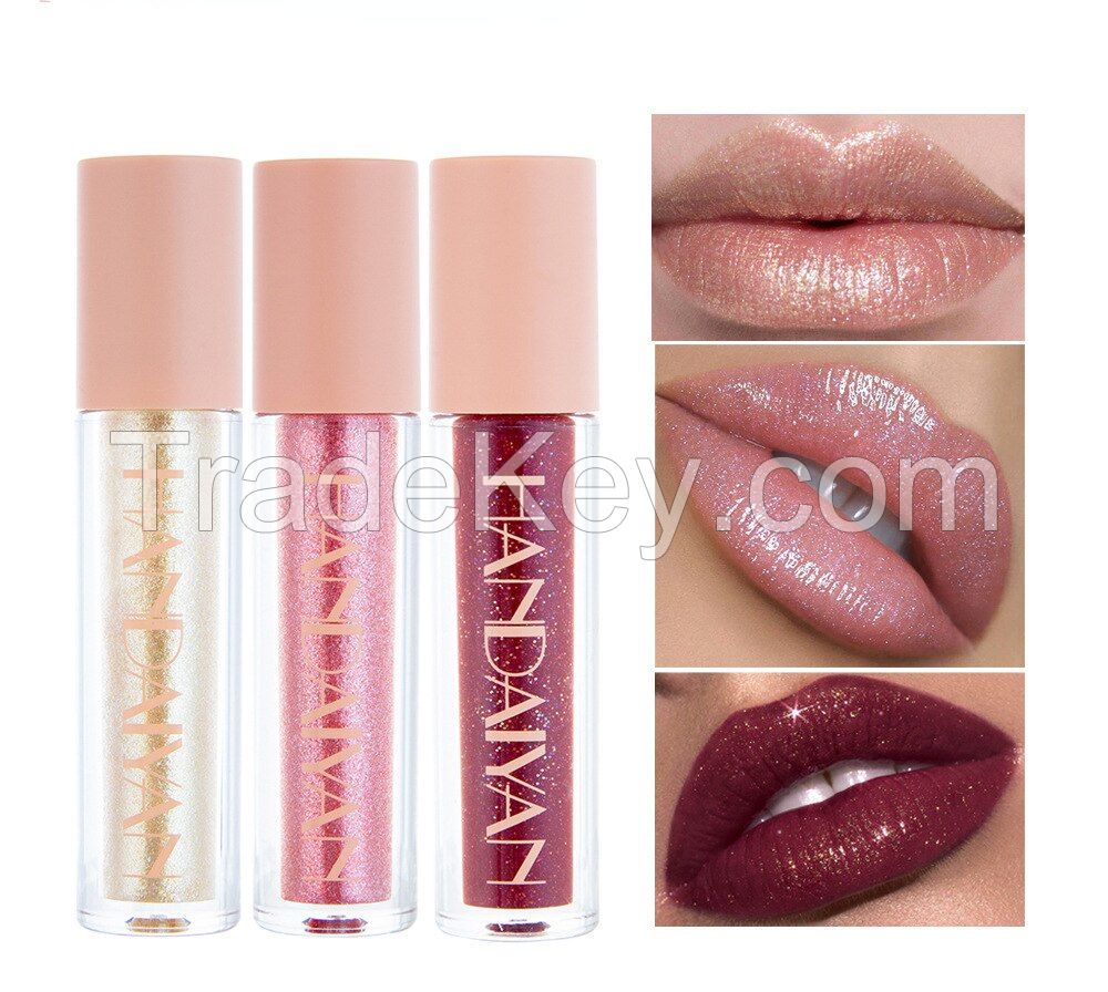 Glossy Liquid Lipstick Set Kits for Women,Super Lustrous Moisturizing High Shine Lip Gloss with Diamond Pearl Shimmer