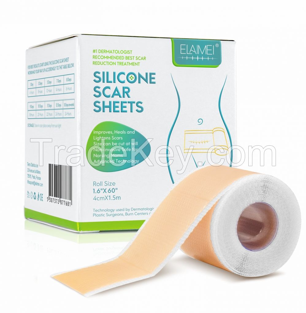 Silicone Scar Tape Roll,Professional Silicone Scar Removal Sheets for Surgical Scars