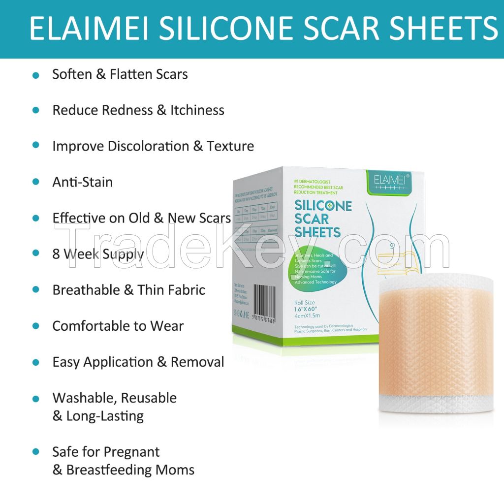 Silicone Scar Tape Roll,Professional Silicone Scar Removal Sheets for Surgical Scars