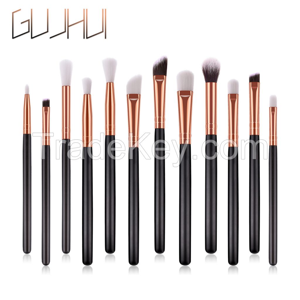 12pcs Eyeshadow Brush Set for Travel,Rose Gold Makeup Brushes Set with Soft Synthetic Hairs