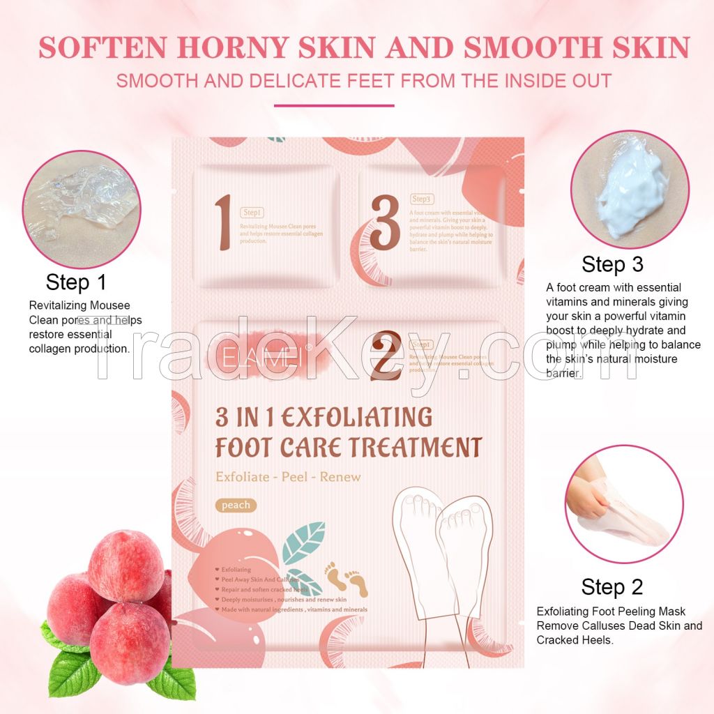 3-in-1 Moisturizing Foot Peel Mask for Dry Cracked Feet That Remove Dead Skin