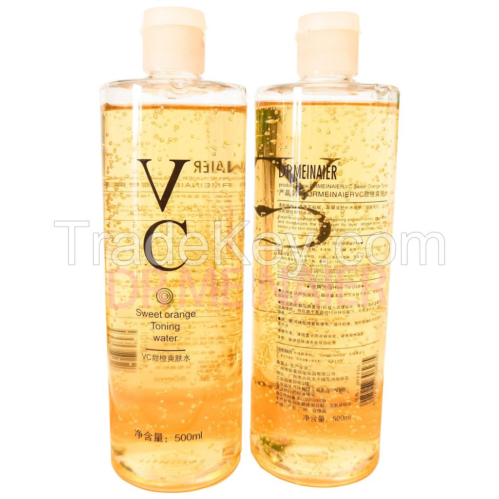 Alcohol-Free Gentle Daily Exfoliating Organic Vitamin C Facial Toner with Hyaluronic Acid